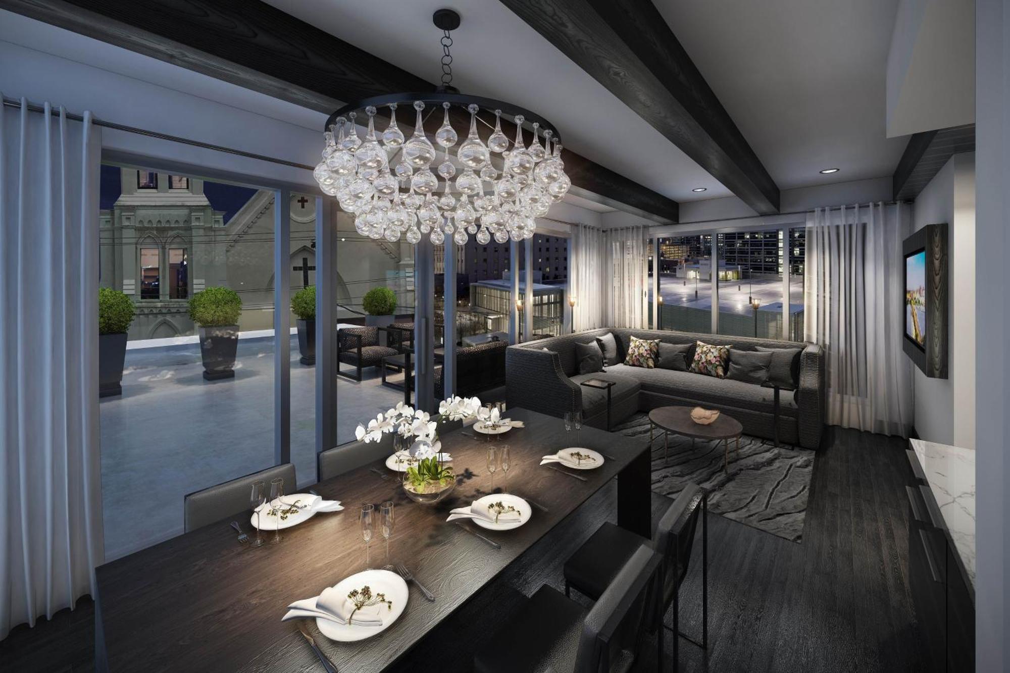 Penthouse Suite, Kitchen, Suite, 1 King, Sofa bed, Balcony